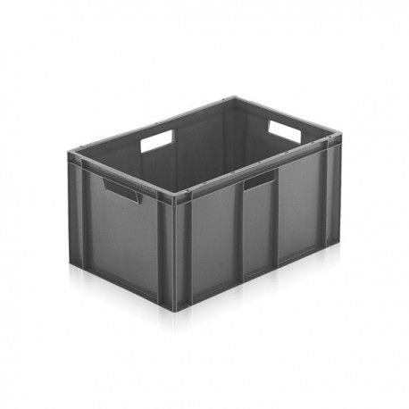 Caisse plastique Europe rouge 60 litres poignées ouvertes