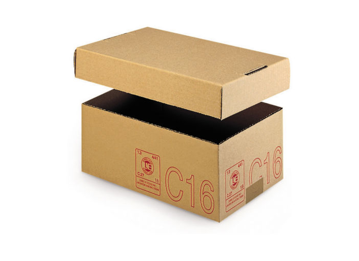 Caisse carton Galia double cannelure avec couvercle