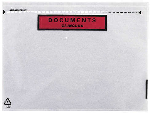 Pochette porte document 220 x 160 Neutre (A5 - A4 plié en 2)